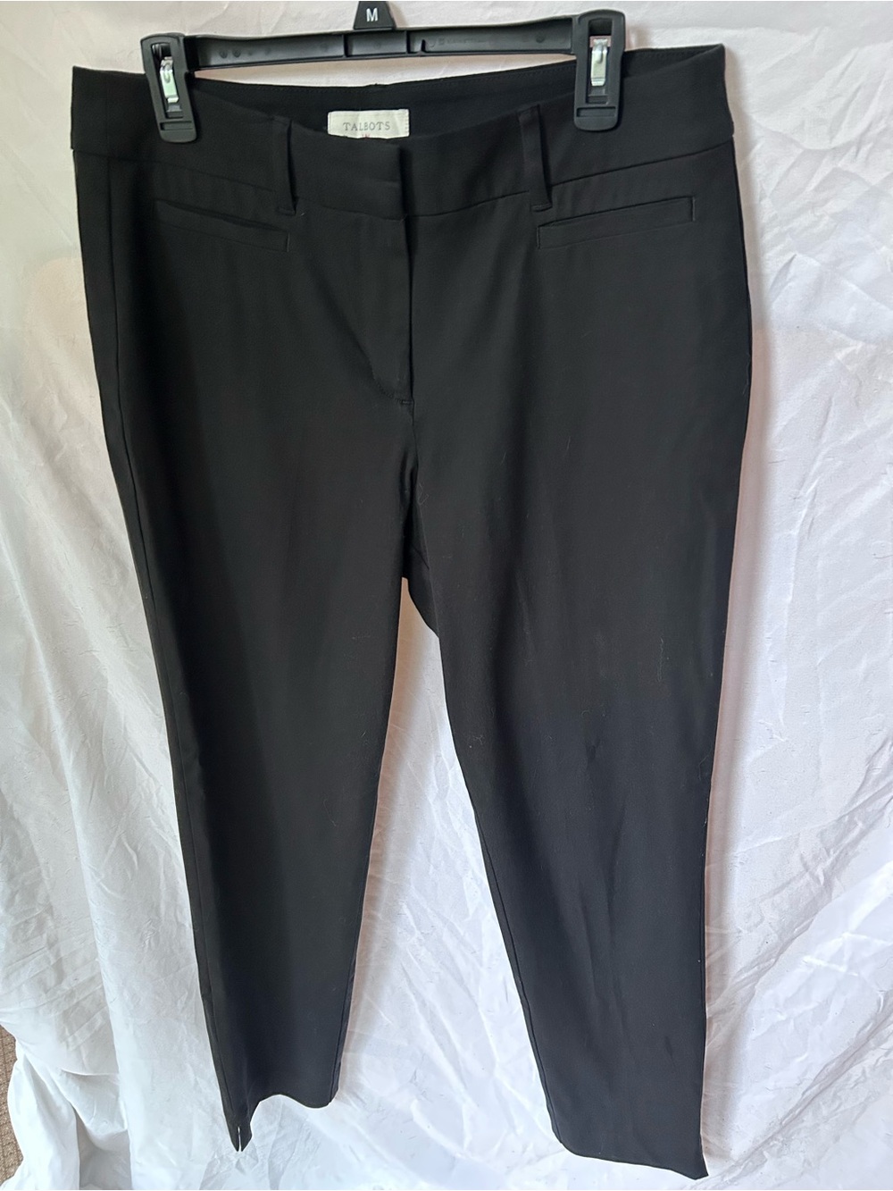 Talbots Curvy Fit Black Stretch Ankle Pants Size 12